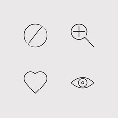 Web simple linear icons set. Outlined vector icons