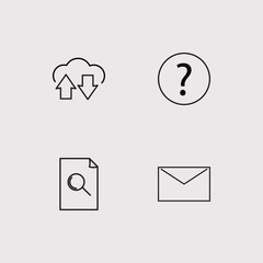 Web simple linear icons set. Outlined vector icons