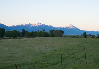 Snow Capped Absaroka Mountain Range in Paradise Valley Montana