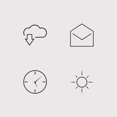 Web simple linear icons set. Outlined vector icons
