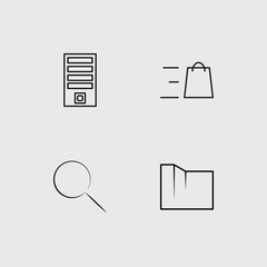 Data Analytics simple linear icons set. Outlined vector icons