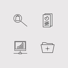 Data Analytics simple linear icons set. Outlined vector icons