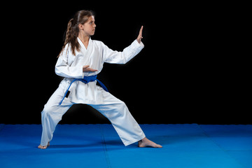 young girl in a white kimono, karate © FS-Stock