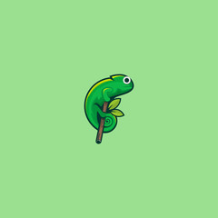 chameleon logo design illustration