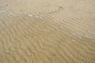 Soft wave of the sea on the sandy beach. Sea with little wave at pattaya, Thailand. Abstract background. Space for text in template.