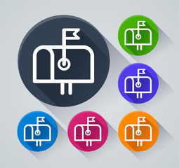 letter box icons with shadow