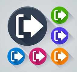 logout circle icons with shadow