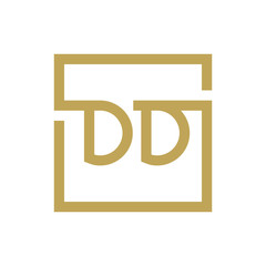 two letter logo line square DA TO DZ