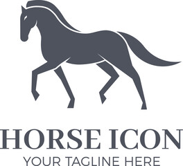Elegant horse sillhouete icon. Vector illustration animal logo design