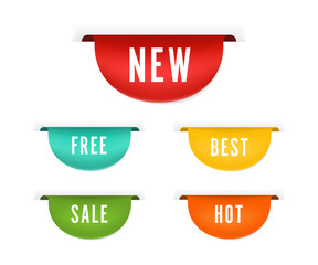 New tag badge and banner vector.