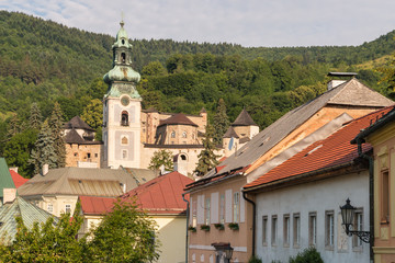 Old Castle with houses in Banska Stiavnica, central Slovakia