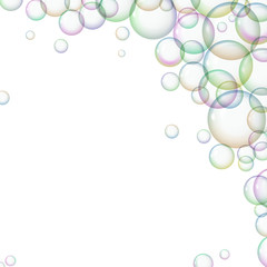 Frame with soap bubbles foam. The concept of cleaning. Vector illustration.
