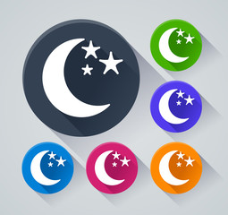 moon circle icons with shadow