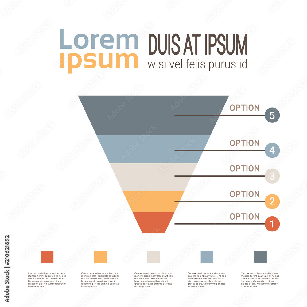 Poster business timeline process chart infographics funnel template used for presentation and workflow layo