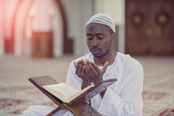 Muslim Man Is Praying In The Mosque