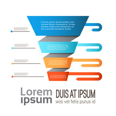 business timeline process chart infographics funnel template used for presentation and workflow layout diagram, web design. Infographic data graphic collection copy space vector illustration