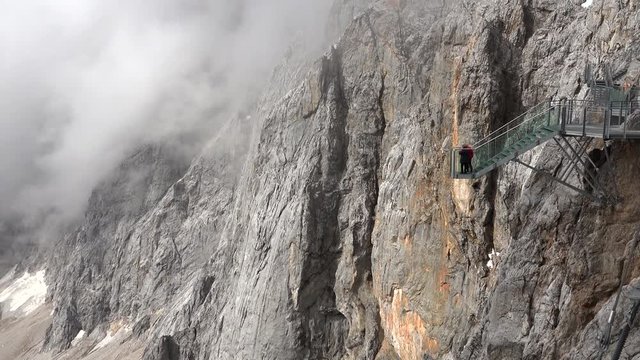 Suspension bridge in mountains - Alps, Dachstein, Austria