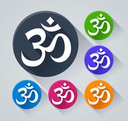 om circle icons with shadow