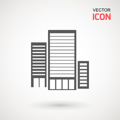 Office building icon, museum, school, hospital, hotel icon. Vector illustration . Page symbol for your web site design logo, app, UI.