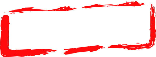 Red Hand-drawn rectangular frame