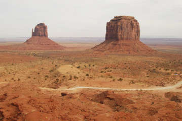 Fototapeta premium Monument Valley bright orange color landscape