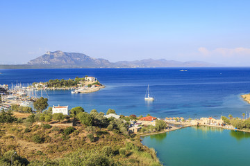 Naklejka na ściany i meble Taslik beach with lake and Sea port of Datca, Turkey