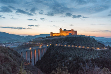 Spoleto (Italy) - The charming medieval village in Umbria region with the famous Duomo church, old...