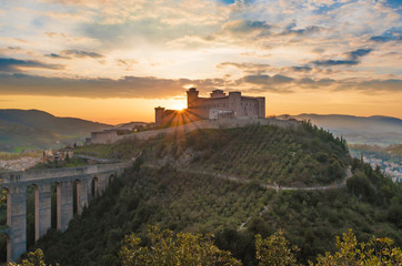 Spoleto (Italy) - The charming medieval village in Umbria region with the famous Duomo church, old castle and the ancient bridge named 'Ponte delle Torri'