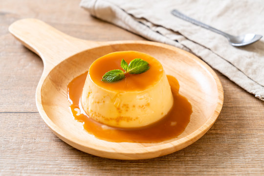 homemade caramel custard pudding