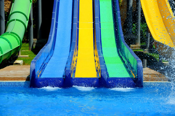 Colorful water slides