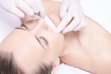 Hair removal. Cosmetic procedure. Beauty and health. Bright skin
