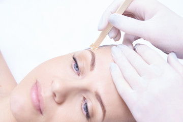 Naklejka premium Hair removal. Cosmetic procedure. Beauty and health. Bright skin