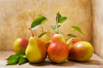 fresh pears with leaves © Nitr