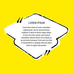 Grunge quote box vector set on yellow background. Templates quote bubbles or statements or comments with space for text in a flat style.