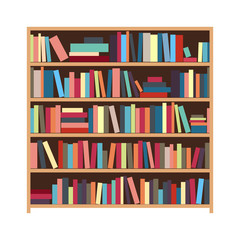 Vector illustration of bookshelf.