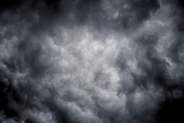 Dark dramatic clouds. The sky during a thunderstorm and a hurricane_