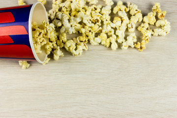 Paper popcorn cup. Empty space for text and design.
