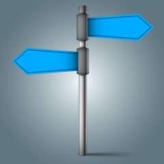 Road sign - four blue arrows. Vector eps 10.