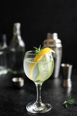 Gin fizz cocktail