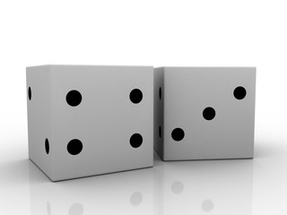 3d illustration white game dices