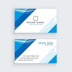 Naklejka premium professional blue modern business card