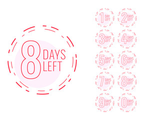 number of days left symbol in minimal design