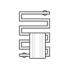 Heated towel rail. monochrome style. isolated on white background 