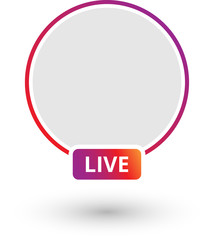 Round colorful live web sign isolated on white background.