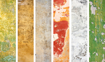 Set of banners with textures of stucco walls