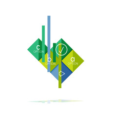 Square option infographic banner. Data and information visualization, geometric design