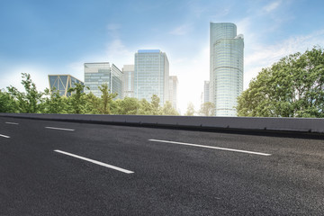 Prospects for expressway, asphalt pavement, city building commercial building, office building