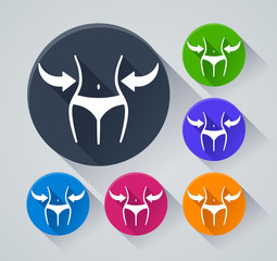 weight loss icons with shadow