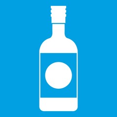 Japanese sake icon white isolated on blue background vector illustration