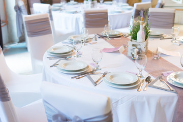 fancy table set for a wedding dinner